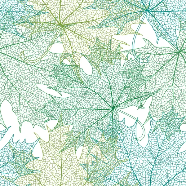 Motif de feuilles vertes sans couture — Image vectorielle