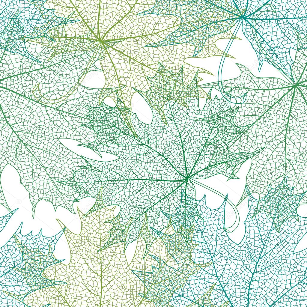 Seamless green leaves pattern