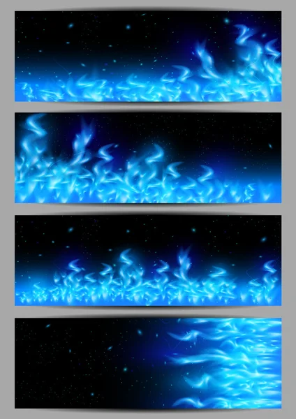 Blue flame banners — Stock Vector