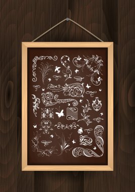 Tasarım öğesi ile kara tahta