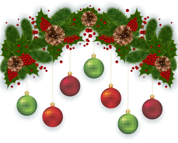 Christmas festive decoration — Stock Vector