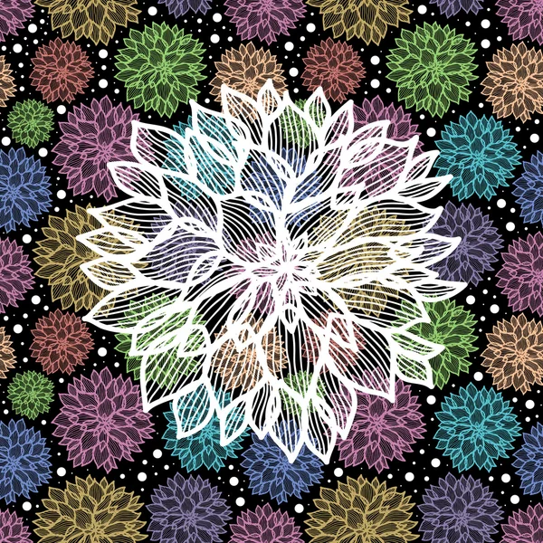 Patrón floral sin costuras — Vector de stock