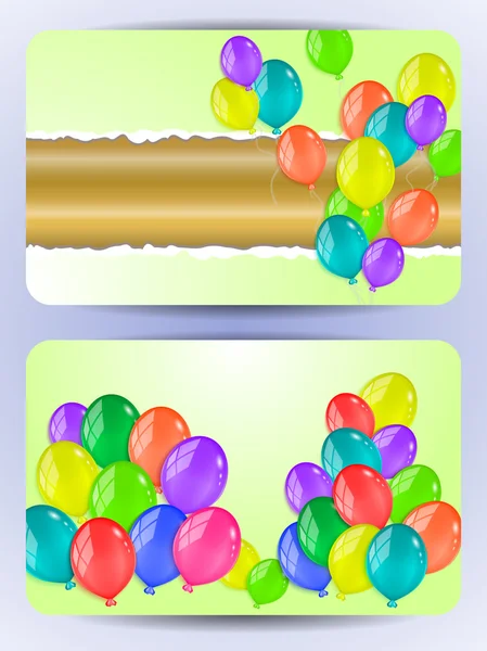 Kort med färgglada ballonger — Stock vektor