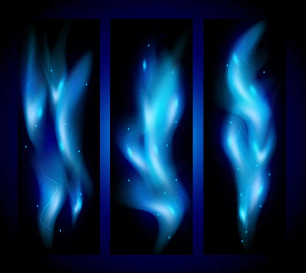 Blue flame banners — Stock Vector