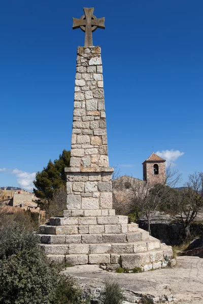 Memorial Cross in Siurana — Stock Photo, Image