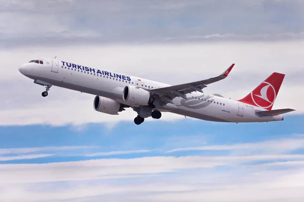 Barcelona Spain May 2021 Turkish Airlines Airbus A321Neo Taking Prat — Stock Photo, Image