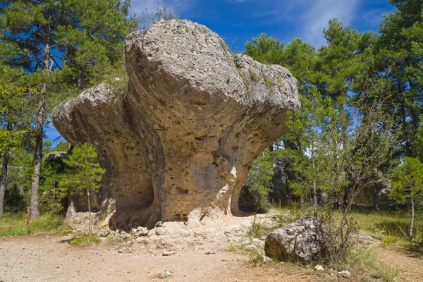 Mushroom Shaped Rock Formation Ciudad Encantada Cuenca Spain — Stock fotografie