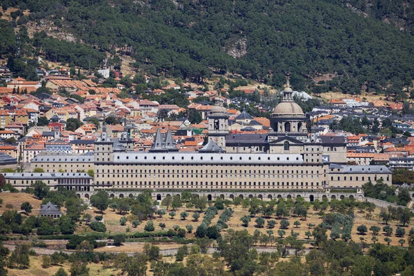 Fernsicht Auf Den Königlichen Sitz Von San Lorenzo Escorial Madrid — Stockfoto