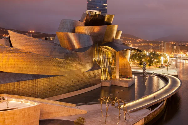Guggenheim Bilbao di notte — Foto Stock