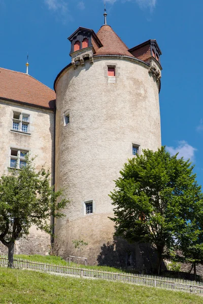 Turm von Chateau gruyeres — Stockfoto