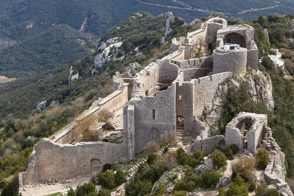 Peyrepertuse kale havadan görünümü Telifsiz Stok Imajlar