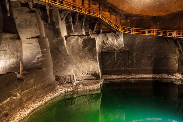 Underground lake in Wieliczka — Stock Photo, Image