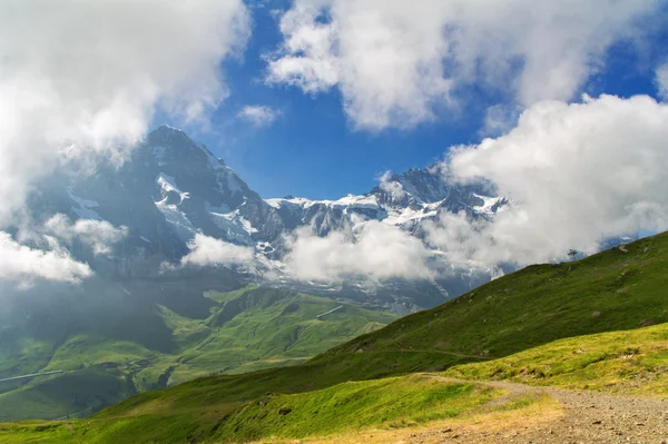 Όμορφο ειδυλλιακό τοπίο Άλπεις με βουνά στο καλοκαίρι, Ελβετία — Φωτογραφία Αρχείου