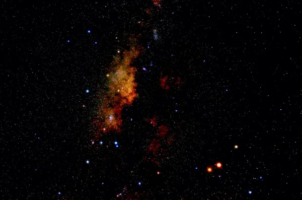 Stjärnor och galaxen rymden himmel natt universum svart bakgrund — Stockfoto