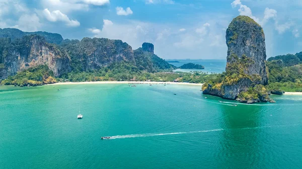 Plaża Railay Tajlandii Prowincja Krabi Widok Lotu Ptaka Tropikalnych Plaż — Zdjęcie stockowe