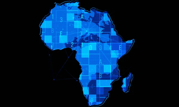 Africa digital cyber technology map background