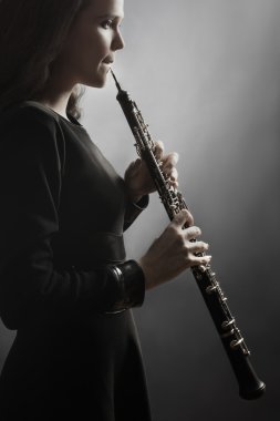 Oboe Oboist playing classical music instrument clipart
