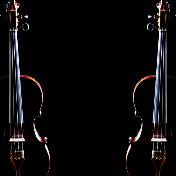 Violino isolado em preto — Fotografia de Stock