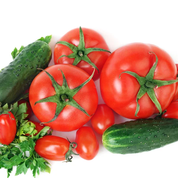 Vegetables tomato and cucumber — Stock Photo, Image