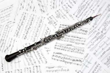 Oboe musical instruments music sheet clipart