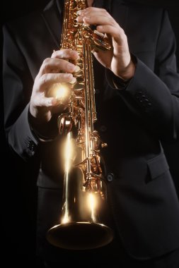 Saxophone player soprano musical instruments clipart