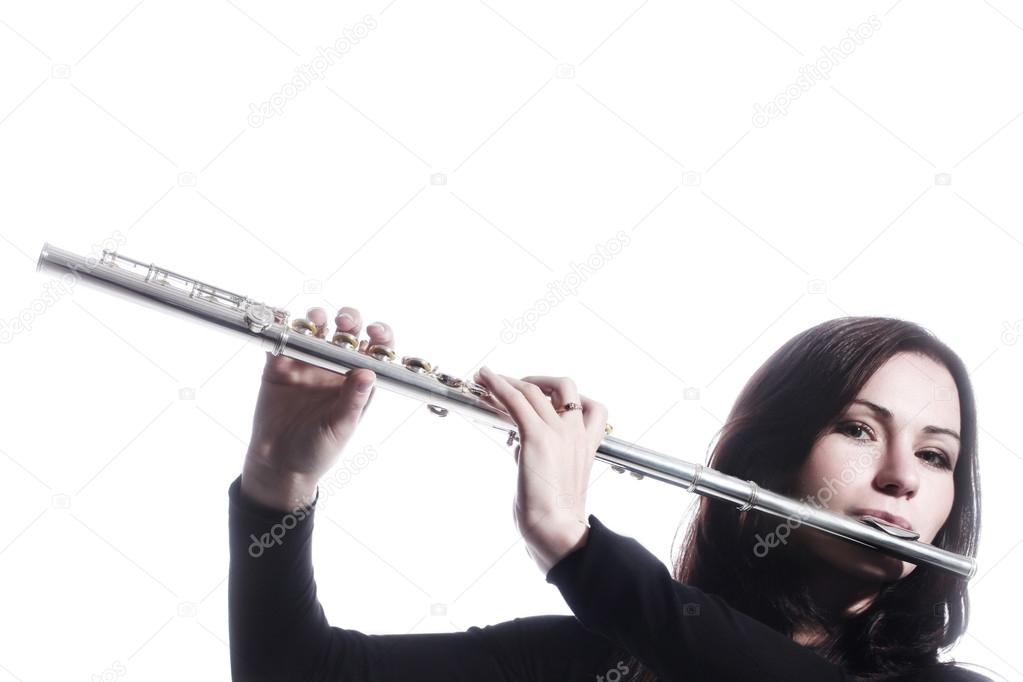 Flute music instrument isolated