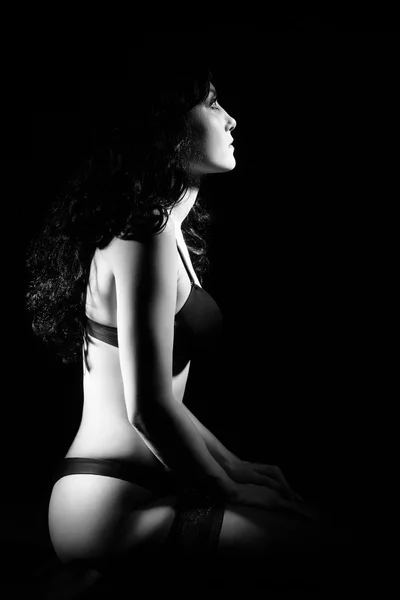Çıplak kadın erotik seksi model iç çamaşırı — Stok fotoğraf