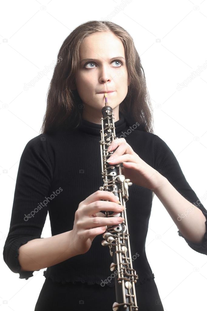 Oboe Oboist playing classical music instrument