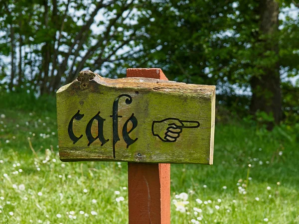 Panneau rustique de style campagnard d'un café — Photo