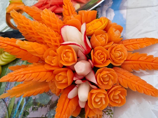 Fruit carving food sculpture art — Stock Photo, Image