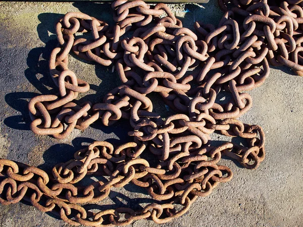 Old rusty metal iron chain — Stock Photo, Image