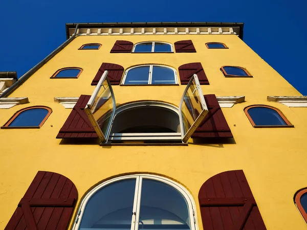 Coloridas Casas Urbanas Estilo Tradicional Svendborg Dinamarca —  Fotos de Stock