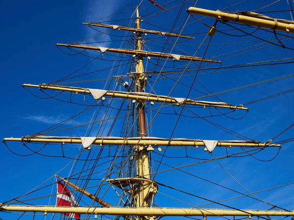 Mastros Vela Tallships Madeira Vintage Tradicional Céu Fundo — Fotografia de Stock