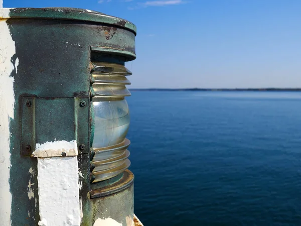 Traditional Boat Ship Lantern Storm Lamp Great Sailing Background Image — Stock Photo, Image