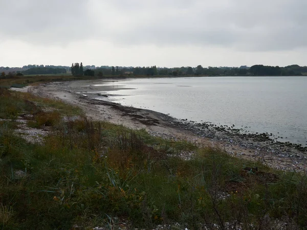 Typisch Schöne Natürliche Strandlandschaft Der Dänischen Küste Auf Der Sumpfinsel — Stockfoto