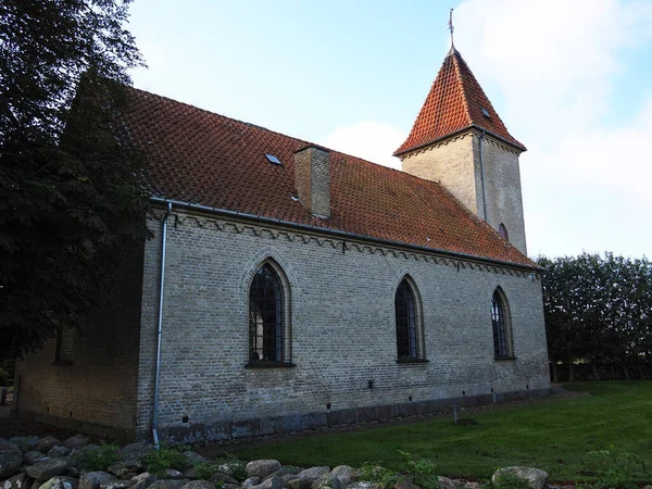 Iglesia Local Principal Lugar Reunión Los Lugareños Baagoe Island Funen — Foto de Stock