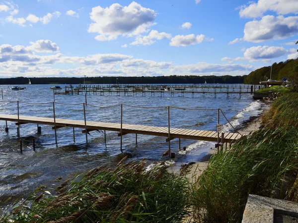 Kleine Hölzerne Seebrücke Middelfart Fünen Dänemark Ein Attraktives Touristisches Wahrzeichen — Stockfoto