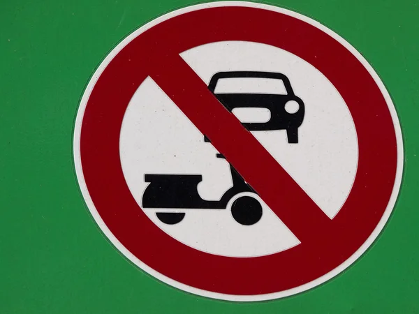 Kein Auto-Warnschild — Stockfoto