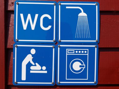Kamu tuvalet Wc duş çamaşır makineleri bebek mavi iz