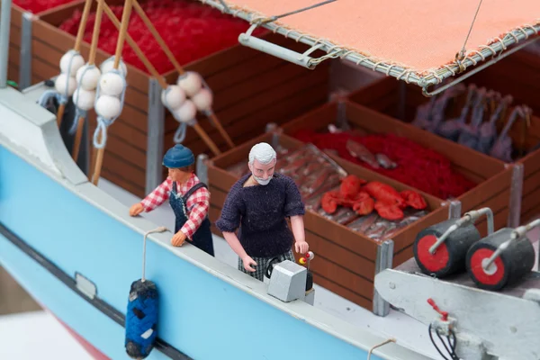 Detaljer för skala modell fiske båt — Stockfoto