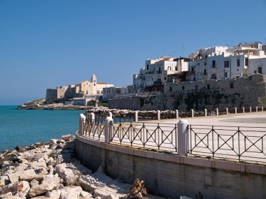 Eski sahil kasaba, Vieste in Puglia, İtalya