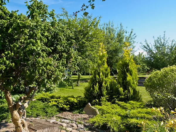 Привлекательный сад в английском стиле — стоковое фото