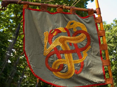 Ortaçağ Viking şövalye afiş bayrak