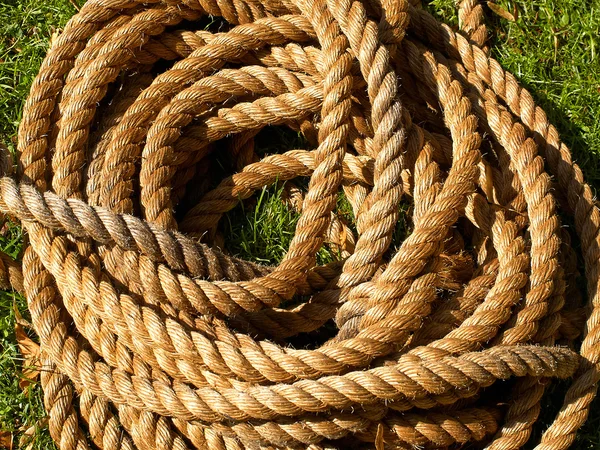 Coiled roll of rope — Stock Photo, Image