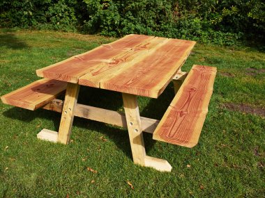 Ahşap piknik masası