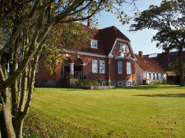 Renkli geleneksel Danimarka ev