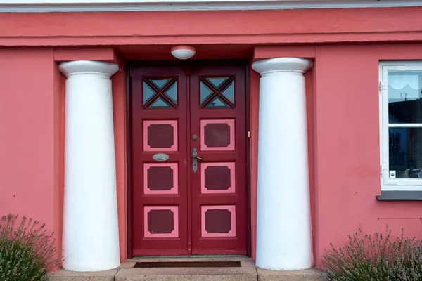 Bright colors traditional painted wooden door — Stock Photo, Image