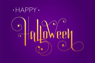 Mutlu Cadılar Bayramı vektör harfleri. Pankart, poster, tebrik kartı ve bir partiye davetiye için şenlikli yazı. Vektör çizimi. El çizimi