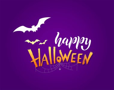 Mutlu Cadılar Bayramı vektör harfleri. Pankart, poster, tebrik kartı ve bir partiye davetiye için şenlikli yazı. Vektör çizimi. El çizimi