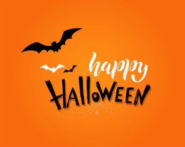 Mutlu Cadılar Bayramı vektör harfleri. Pankart, poster, tebrik kartı ve bir partiye davetiye için şenlikli yazı. Vektör çizimi. El çizimi